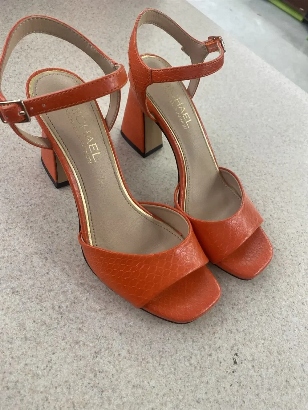 MICHAEL By Michael Shannon Orange Women’s Size 7 1/2 Strappy Heels 🔥🔥